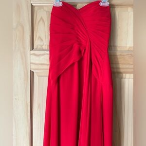 Elegant Red Strapless Dress. Size 0. Perfect condition